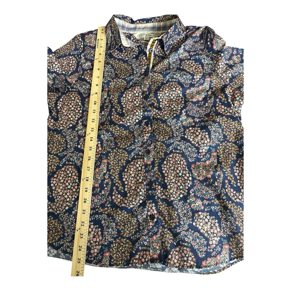 ORVIS Womens Colorful Button Floral Down Long Sleeve Dress Shirt Size 14 Summer - Picture 3 of 4